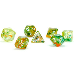 Chessex Polyhedral Dice Set: Nebula Luminary - Spring w/White (7)