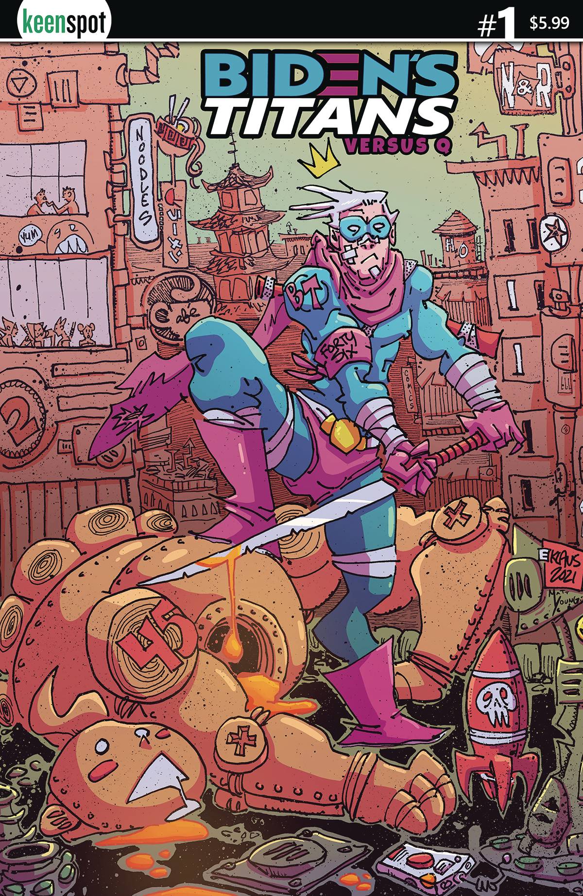 Bidens Titans Vs Q #1 Cover C Erik Klaus Variant