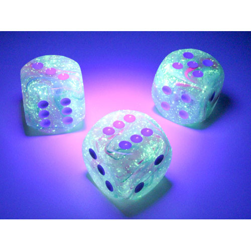 Chessex 12mm D6 Dice Set: Nebula Luminary - Wisteria with White (36)