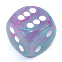 Chessex 16mm D6 Dice Set: Nebula Luminary - Wisteria w/White (12)