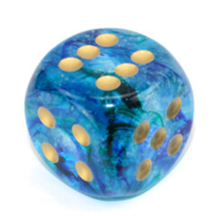 Chessex 16mm D6 Dice Set: Nebula Luminary - Oceanic with Gold (12)