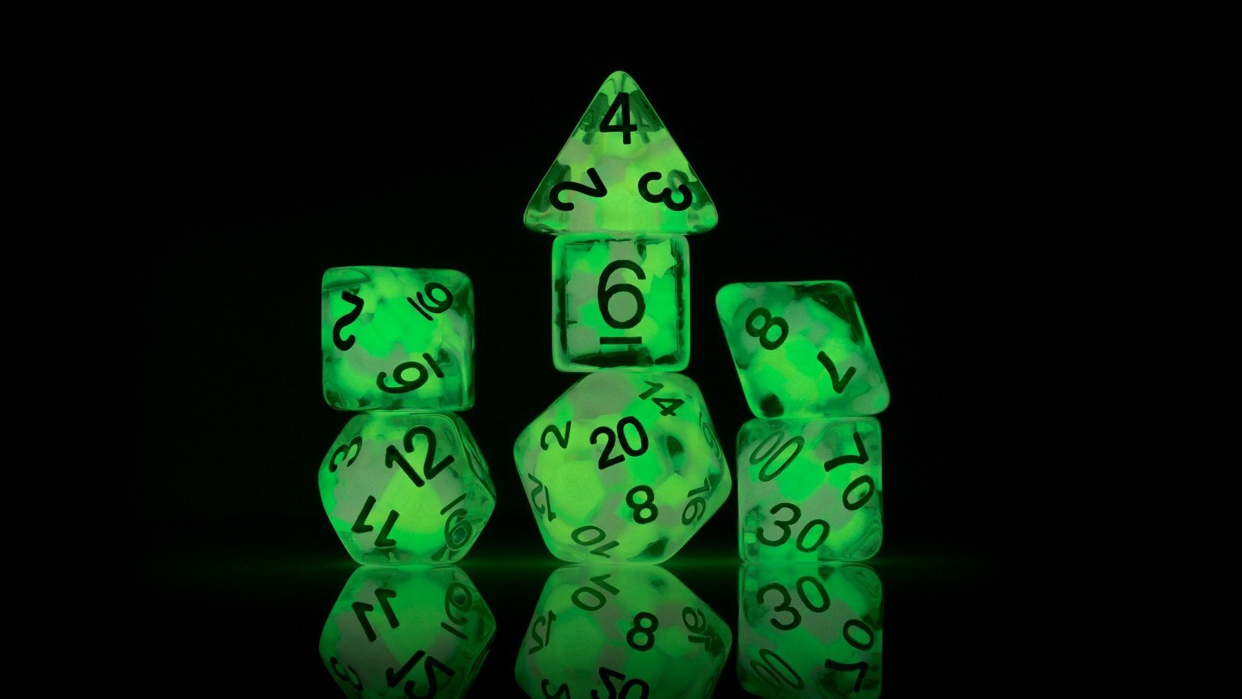 Sirius Dice Set - Melon Ball Glowworm