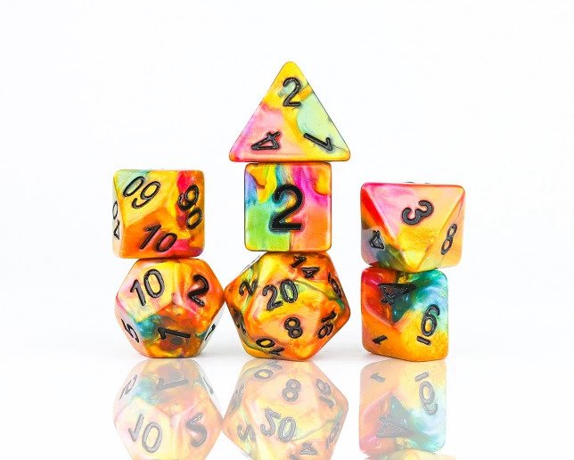 Sirius Dice Set - Rainbow Gold