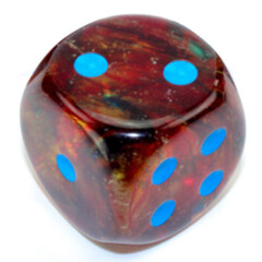 Chessex 16mm D6 Dice Set: Nebula Luminary - Primary with Blue (12)
