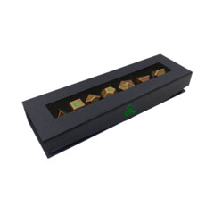 D&D Heavy Metal Polyhedral 7-Die Set - Copper and Green