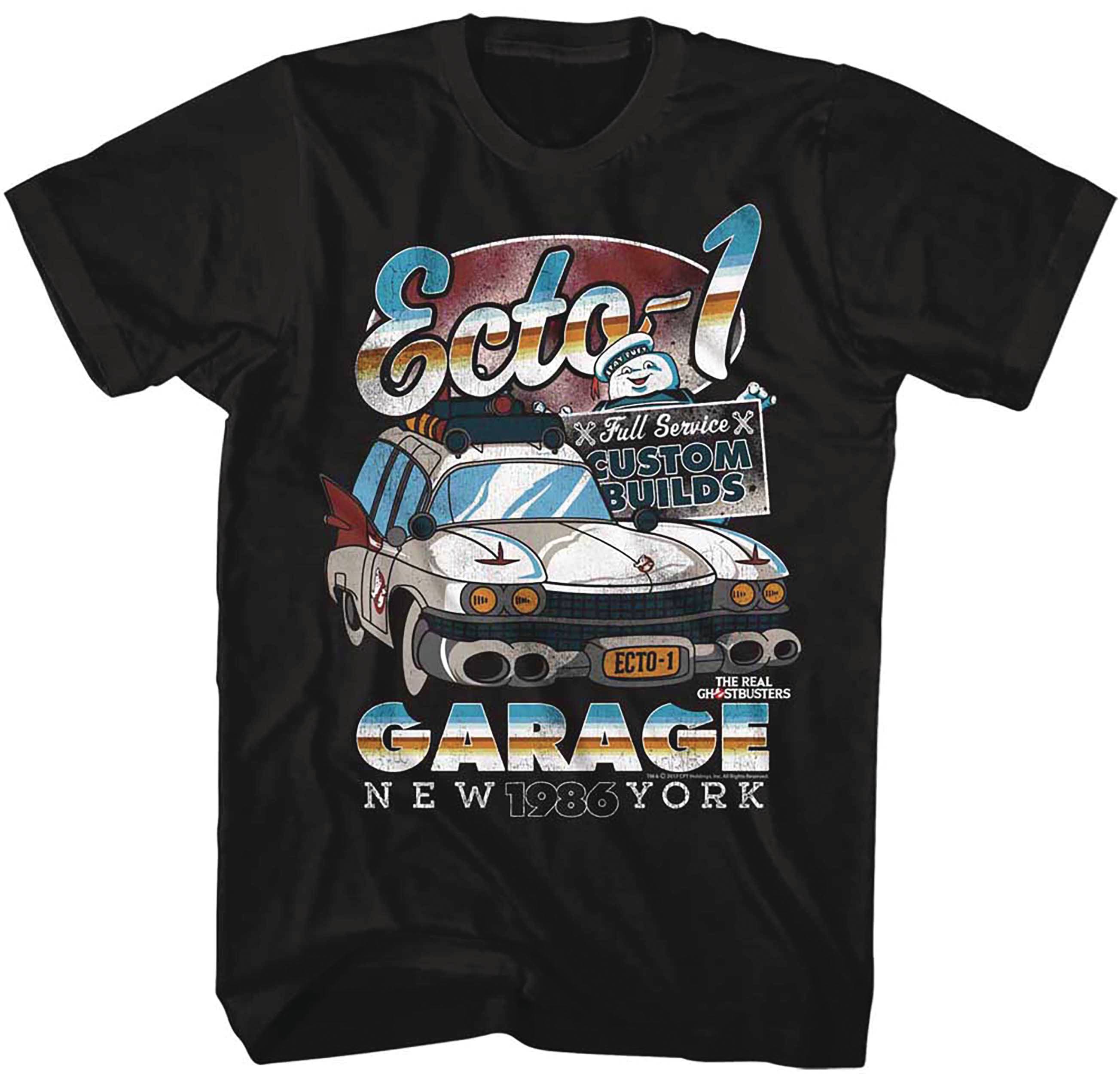 Ghostbusters Ecto-1 Black T-Shirt - L