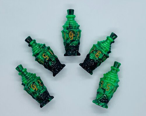 PolyHero Dice: Rogue Level Up Pack - 5d6 Poison Vials - Vicious Venom
