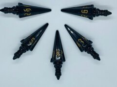 PolyHero Dice: Rogue Level Up Pack - 5d6 Swords - Nightshade