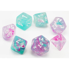 Chessex Polyhedral Dice Set: Nebula Luminary - Wisteria w/White (7)
