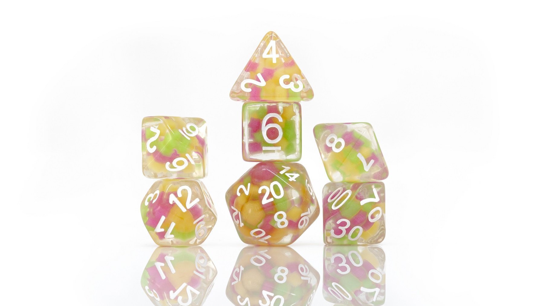 Sirius Dice Set - Melon Ball Glowworm
