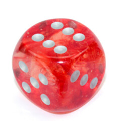 Chessex 12mm D6 Dice Set: Nebula Luminary - Red with Silver (36)