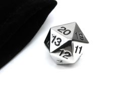 Koplow: Metal Countdown D20 - Silver with Black Ink