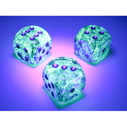 Chessex 16mm D6 Dice Set: Nebula Luminary - Spring with White (12)