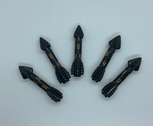 PolyHero Dice: Rogue Level Up Pack - 5d8 Crossbow Bolts - Nightshade