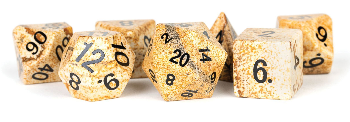 7 Count Dice Stone Set: Picture Jasper