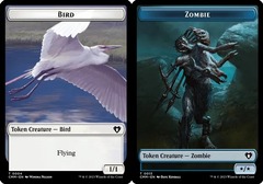 Bird (0004) // Zombie (0013) Double-Sided Token - Foil (Commander Master)