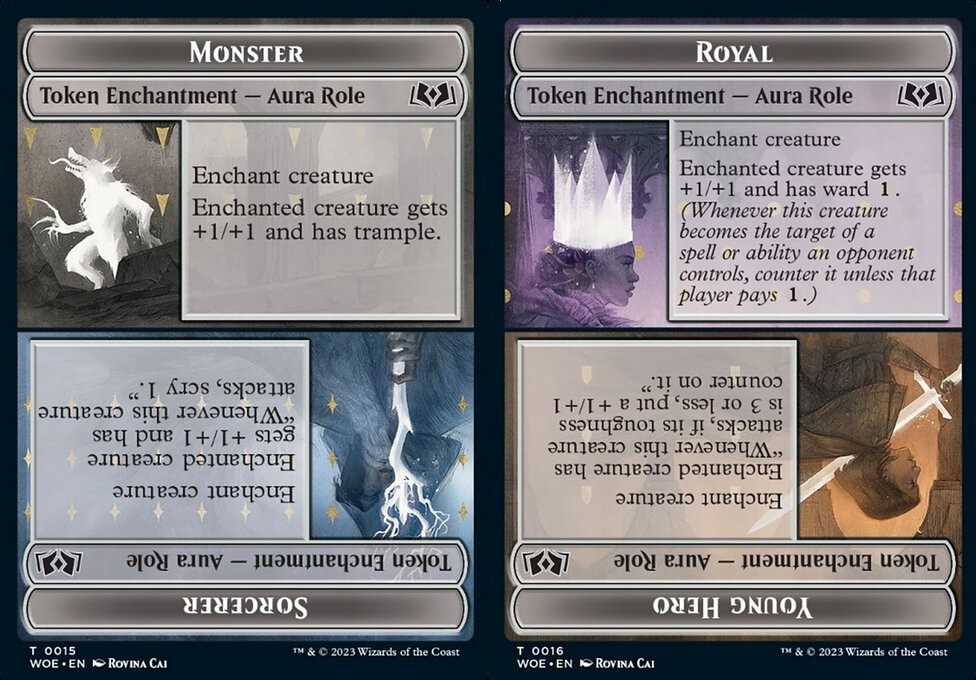 Monster // Sorcerer Role Token / Royal // Young hero Role Token (Wilds of Eldraine)