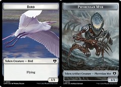 Bird (0004) // Phyrexian Myr (0044) Double-Sided Token - Foil (Commander Master)