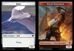 Bird (0004) // Dwarf Berserker (0023) Double-Sided Token (Commander Master)