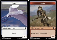 Bird (0004) // Satyr (0029) Double-Sided Token - Foil (Commander Master)