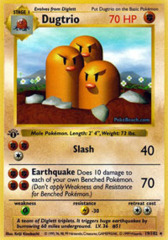 Dugtrio - 19/102 - Rare - 1st Edition - (Foreign)