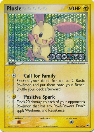 Plusle - 44/107 - Uncommon - Reverse Holo