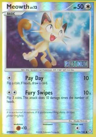 Meowth - 106/146 - Reverse Holo BK Promo