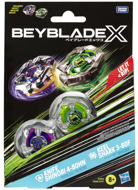 Beyblade X - Knife Shinobi 4-80HN & Keel Shark 3-80F (2-Pack)