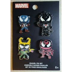 Funko POP! Pin Venomized Iron Man, Venomized Captain America, Venomized Loki, and Carnage Exclusive