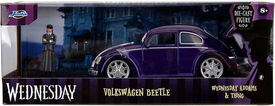 Jada Volkswagen Beetle With Wednesday Addams & Thing