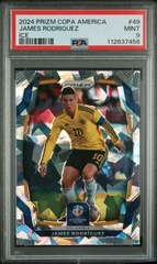 2024 PANINI PRIZM CONMEBOL COPA AMERICA #49 JAMES RODRIGUEZ ICE PSA 9