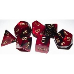 Gemini Black-Red / Gold 7 Dice Set - CHX26433