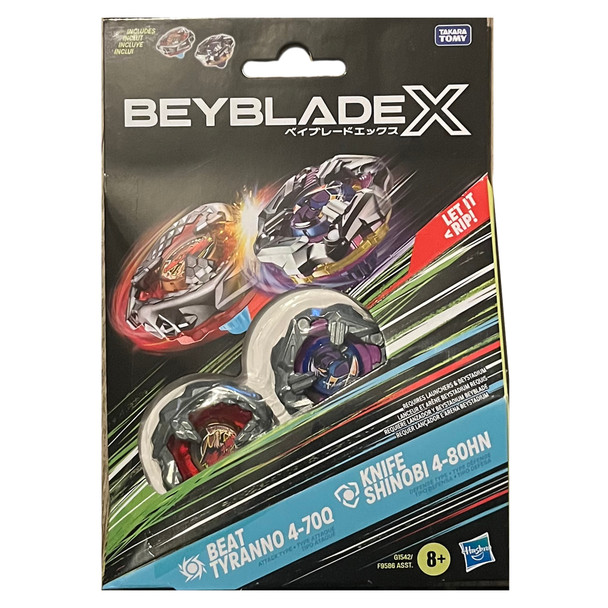 Beyblade X - Beat Tyranno 4-70Q & Knife Shinobi 4-80HN (2-Pack)