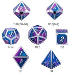 DAD522 - Metal & Enamel Dice Set (7pcs) [Cotton Candy]
