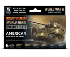 WWII American Armour & Infantry - 6 Paint Set