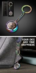 DAD358 - Mini Metal Dice Set Keychain [Iridescence]