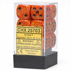 CHX25703 - Speckled Fire 16mm d6 Dice Block (12 Dice)