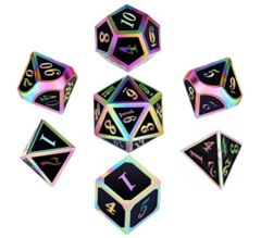 DAD523 - Metal & Enamel Dice Set (7pcs) [Black Iridescence]