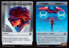 Emblem - Chandra, Spark Hunter // Vehicle Double-Sided Token