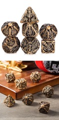 DAD682 Hollow Dice Set (7pcs) (Skeleton) [Brass]