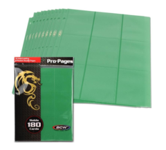 BCW Side Loading 18 Pocket Pro Pages - Green