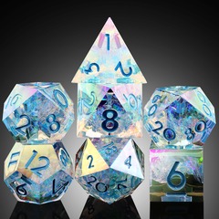 DAD718 - Sharp Edge Dice Set (7pcs) (Chromatic) [Quartz]
