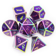 DAD525 - Metal & Enamel Dice Set (7pcs) [Purple Iridescence]