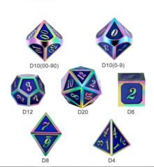 DAD532  Metal & Enamel Dice Set (7pcs) [Blue Iridescence]