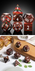 DAD837 Wooden Dice Set (7pcs) [Rainbow Wood]