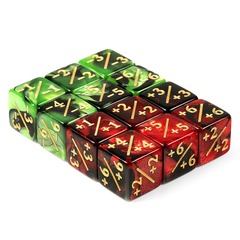 DAD068 - Positive/Negative Dice Counters [Red/Green] (12pcs)