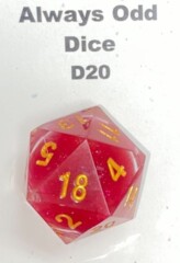Always Odd Dice - D20 - Crimson Blood