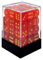 CHX27923 - 36 Orange/yellow Ghostly Glow - 12mm d6 36 Dice Block