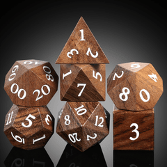 Wooden Dice Set (7pcs) [Yellow Balau Wood]