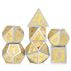 Metal & Enamel Dice Set (7pcs) [Golden]